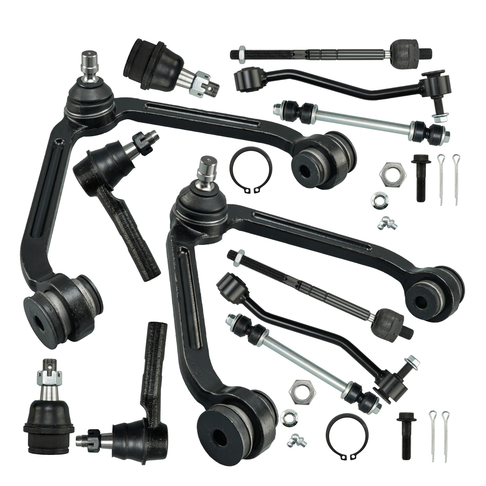 12pcs Sway Bar Control Arm Tie Rod Suspension Parts Kit For 1998-2001 Ford