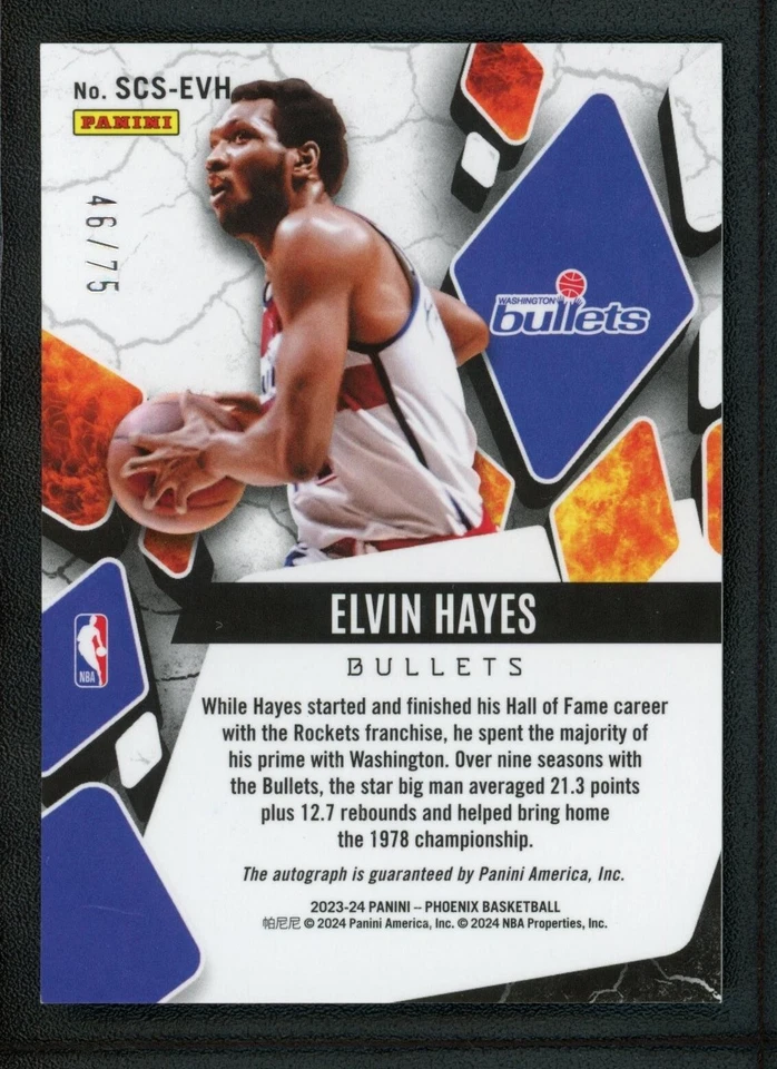 2023-24 ELVIN HAYES 46/75 AUTO PANINI PHOENIX SCORCHED AUTOGRAPHS - Image 2 of 2