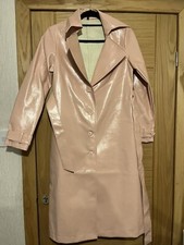 In The Style Pink Nude Vinyl Trench Coat Size 8