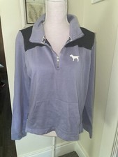 Pink Pullover Sweatshirt Size M 1/4 Zip Logo Back