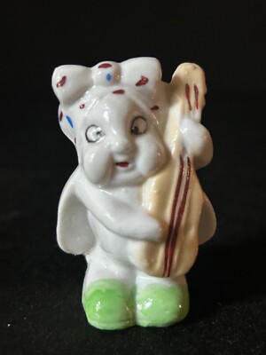 Vintage Anthropomorphic Bee Fly Playing Fiddle Violin Ceramic Figurine Japan