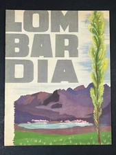 1937 Vintage LOMBARDIA Italy Travel Brochure Map Tourist 1930's Guide Art Deco