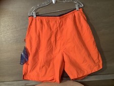 St Johns Bay Mens Swim Trunks Drawstring Lined Orange SIZE LARGE NYLON ELASTIC W