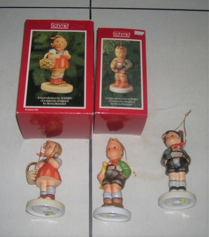 3 Schmid Hummel Reproductions 1983, 1984 & 1985 Ornaments Alpine Sweetheart Hark