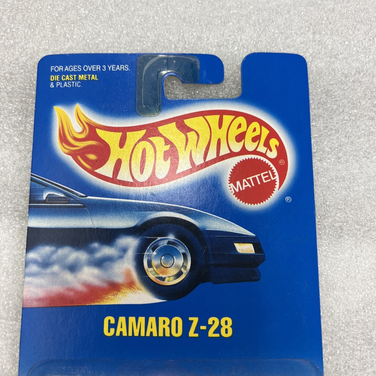 Hot Wheels Mid 1990s Blue & White Card #449 Camaro Z-28 Bright
