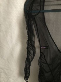 Maison Close Longewear Ruched Sheer Mesh Catsuit Black Size XS US 2 Inseam 28 In