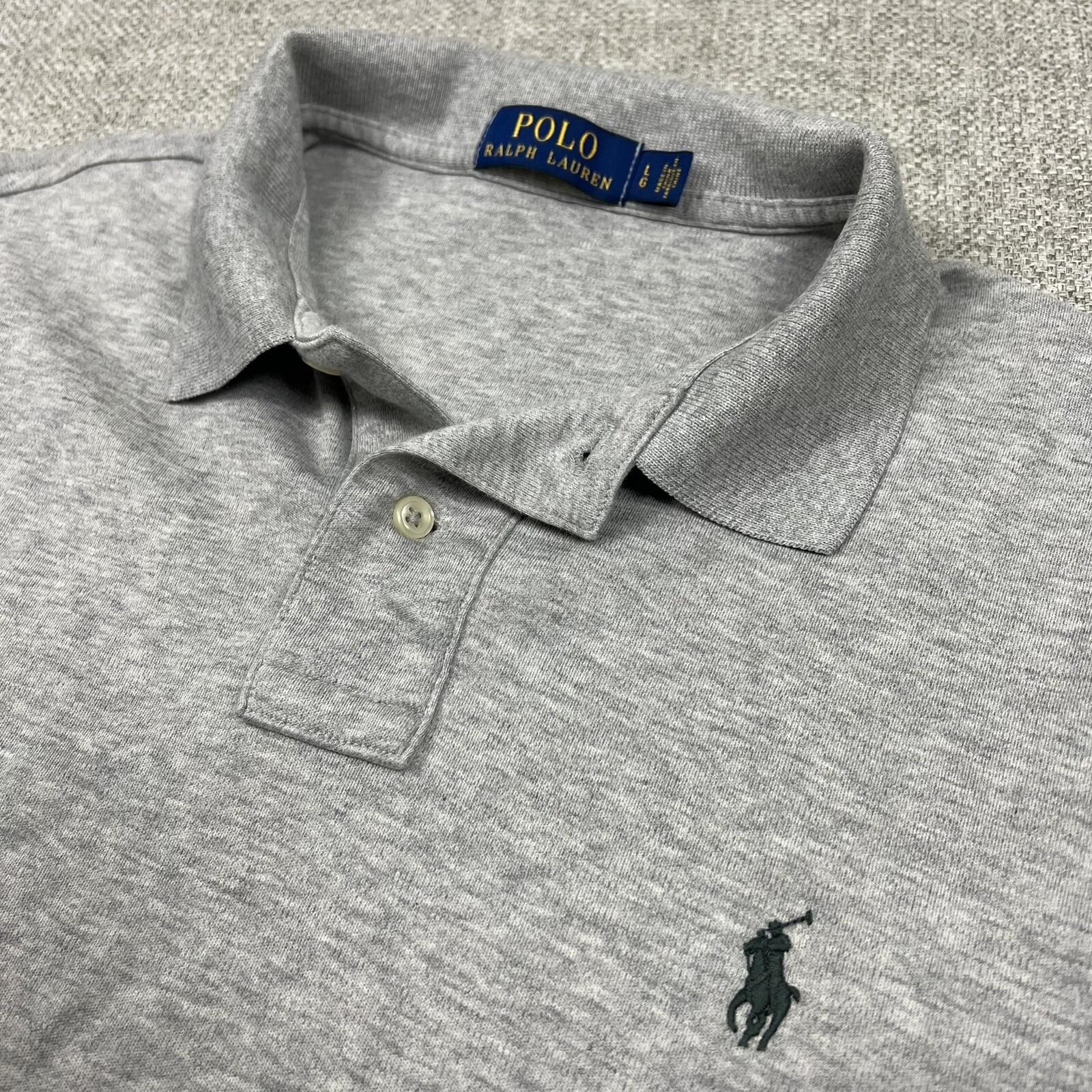 PONY Polo Ralph Lauren uomo grigio morbido cotone manica corta grande