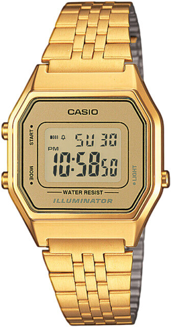 Casio Collection 29mm Caja Resina en Oro, Correa Acero Inoxidable