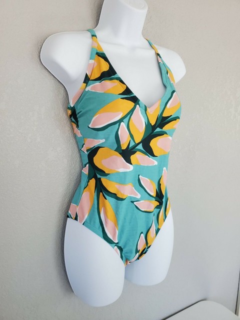 Kona Sol Criss Cross Back Medium Coverage One Piece Swimsuit Small Floral 7 For Sale Online Ebay