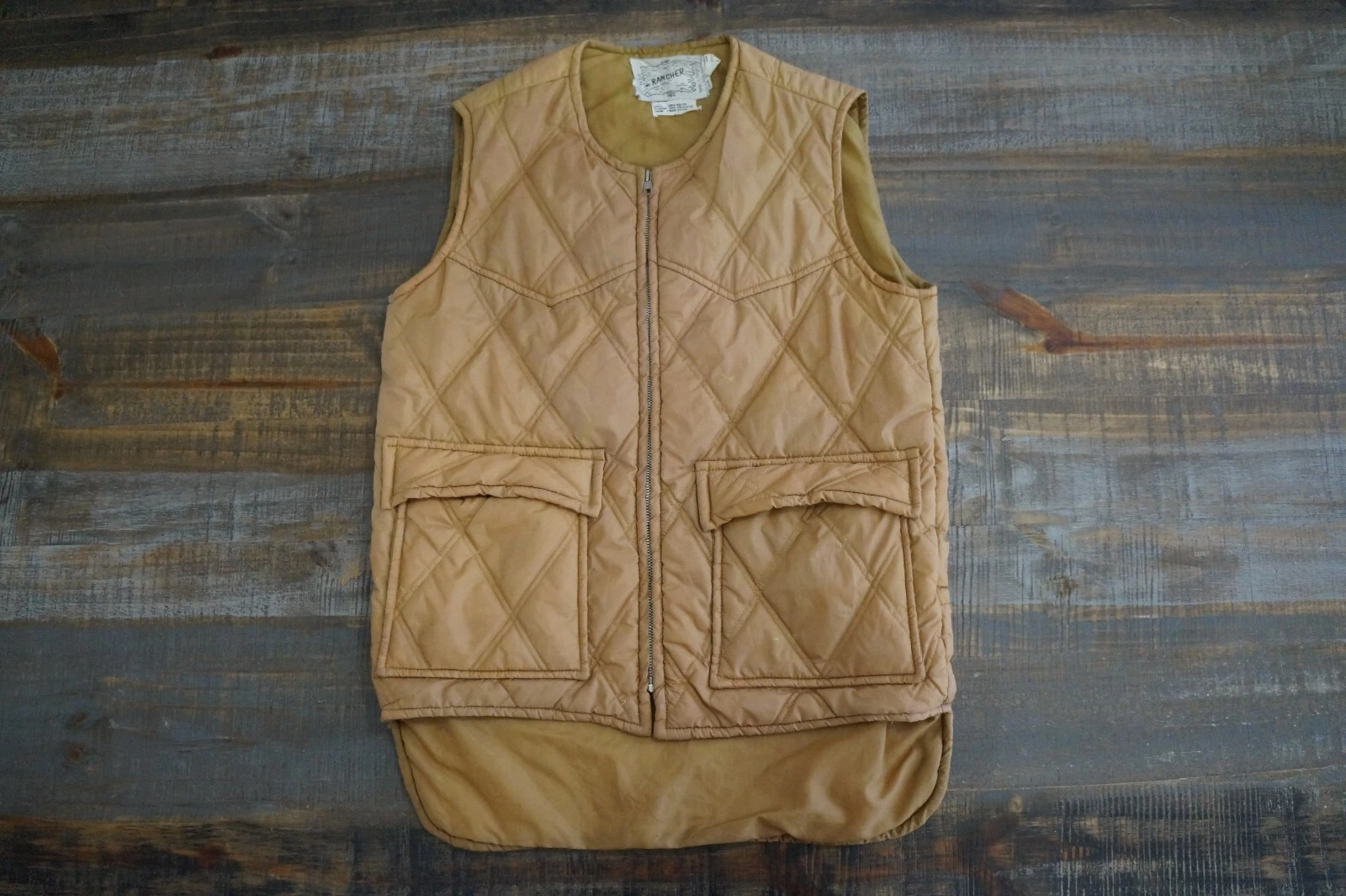 Vintage Rancher Puffer Vest Mens Size 36R Western Outdoors Hunting Fishing