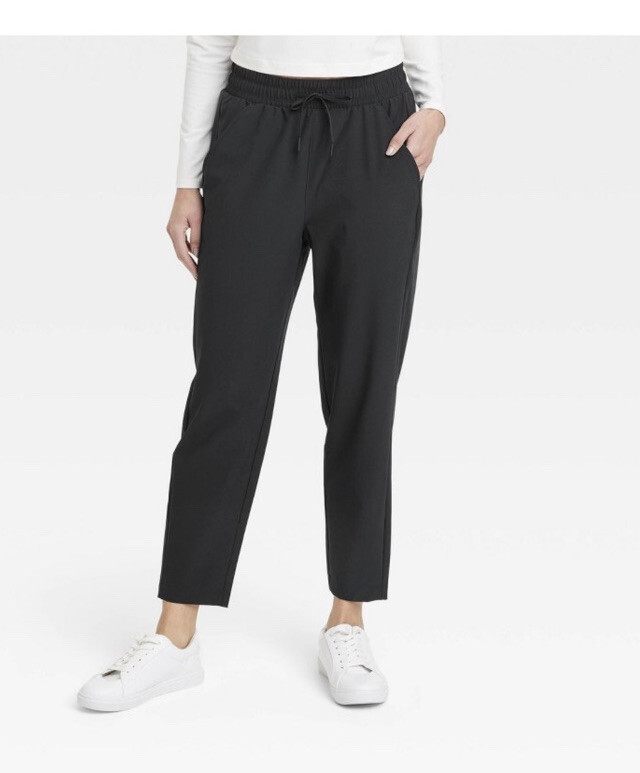 All In Motion Women XS Black Stretch Woven Taper Pants Water