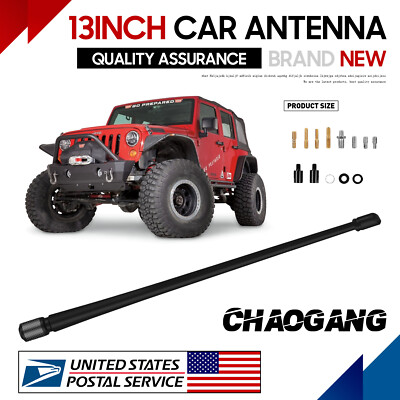 MGT 13'' Rubber Antenna Black for Jeep Wrangler JK/JL | Gladiator 20013-2023