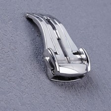 20mm Silver Polish Deployment Clasp For Omega SEAMASTER Rubber LEATHER WatchBand