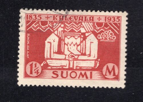 Finland 1935 1 1/4m brown lake Kalevala Issue, Scott 207 used, value = $2.50 - Picture 1 of 2