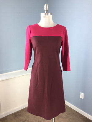 Talbots S 4 Ponte Color Block Pink Burgundy Sheath dress Work Cocktail Classic | eBay Talbots S 4 Ponte Color Block Pink Burgundy Sheath dress Work Cocktail Classic | eBay