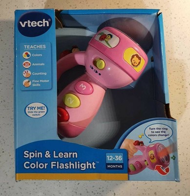 vtech spin and learn color flashlight pink