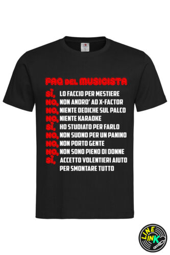 T-shirt uomo Faq del Musicista - nero - scegli stampa avanti/retro - Foto 1 di 2