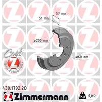 2X Zimmermann Bremstrommel 430.1792.20