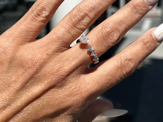 18K Rose Gold Enchanted Diamond Heart Open Wrap Ring 0.96 Carats