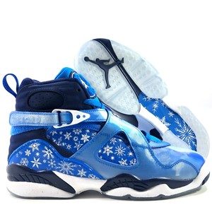 blue jordans with snowflakes