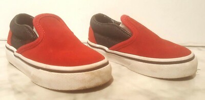 VANS Slip-On Red Jean Blue, Black Toddler Size USA