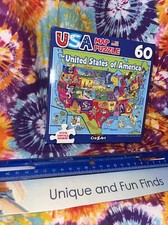 Brand New USA Map Puzzle 60 Piece Kids Sealed with State Capitals Age 6 9 X 11