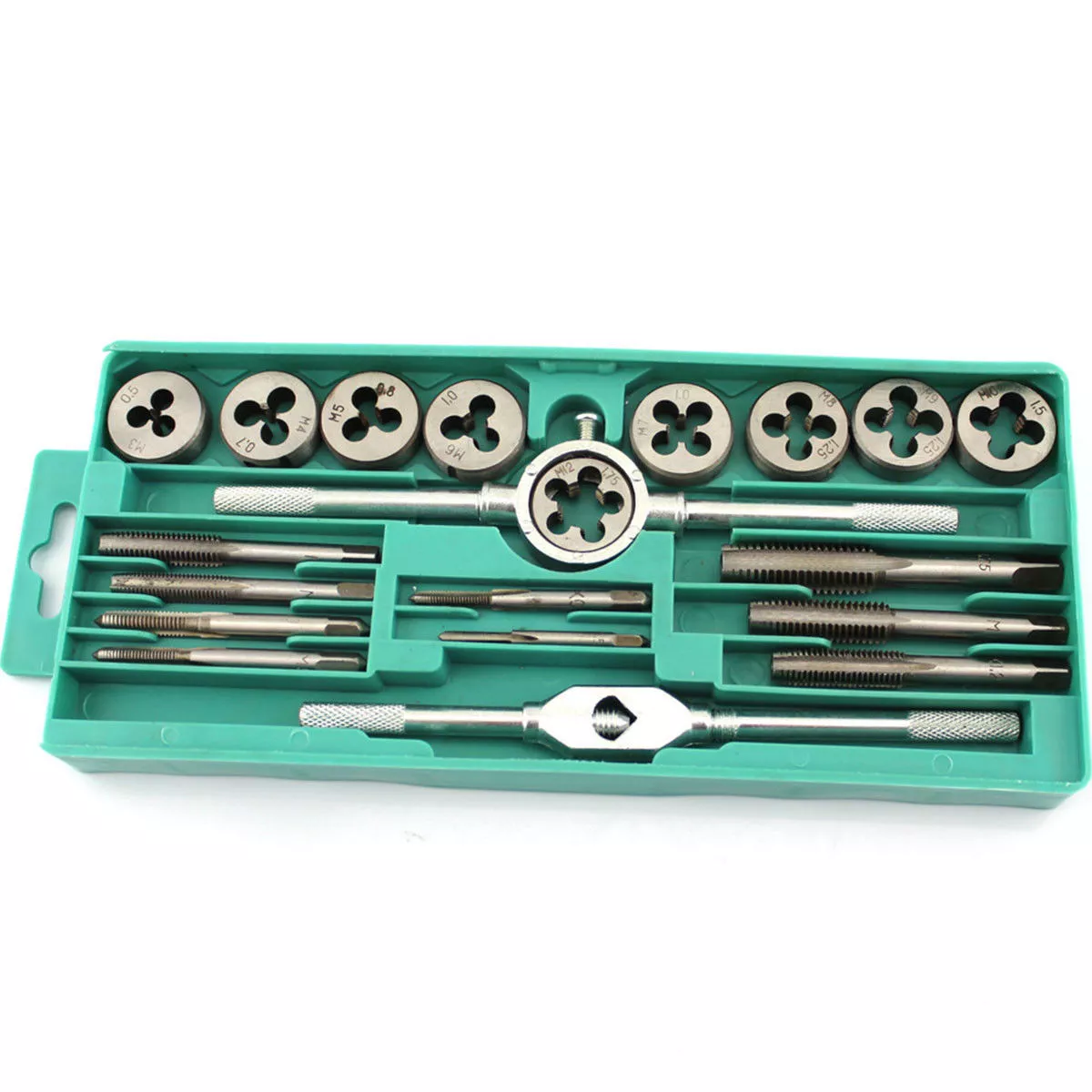 20Pcs Hand Tools for Wood Alloy Steel Metric Tap Die Set Combination Threading
