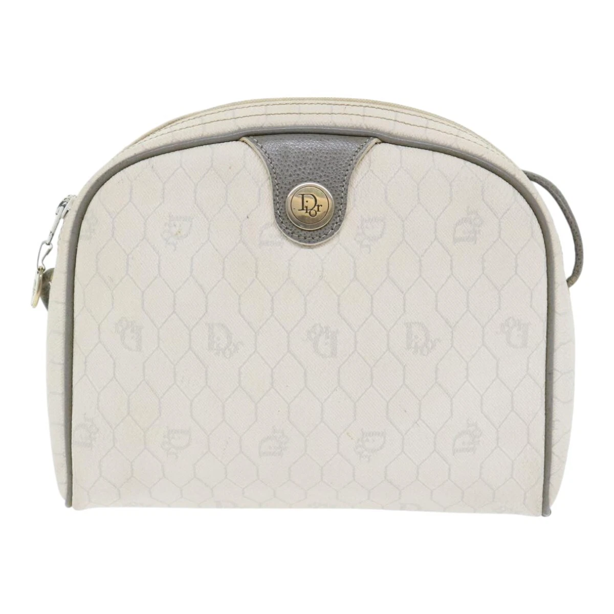 Sac à bandoulière Dior en toile blanche authentique