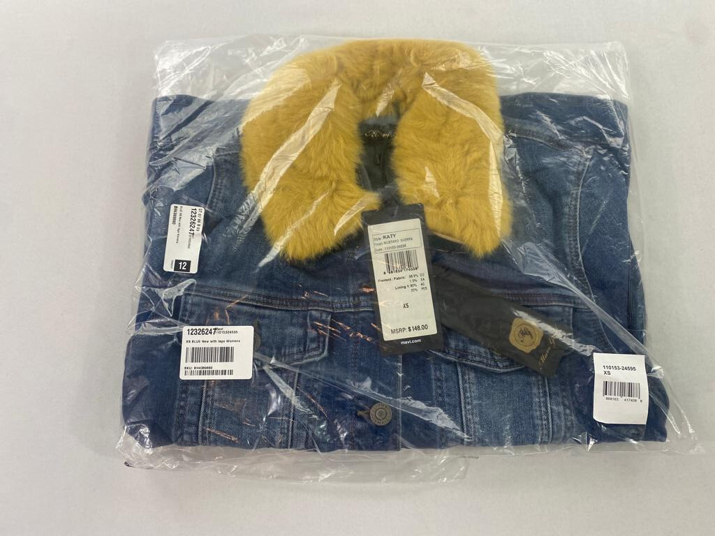 MAVI GOLD women jean jacket 110153-24595 Katy mustard sherpa blue