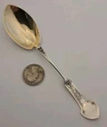 Corinthian Gorham Sterling Silver Ice Cream Spoon Gold Washed 6+" c.1871 ANTIQUE