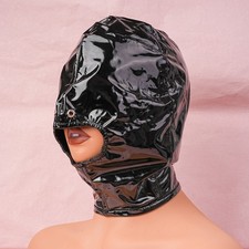 Bondage Head Harness Hood Headgear Mask Silicone Ball Gag with Nose Hook Slave