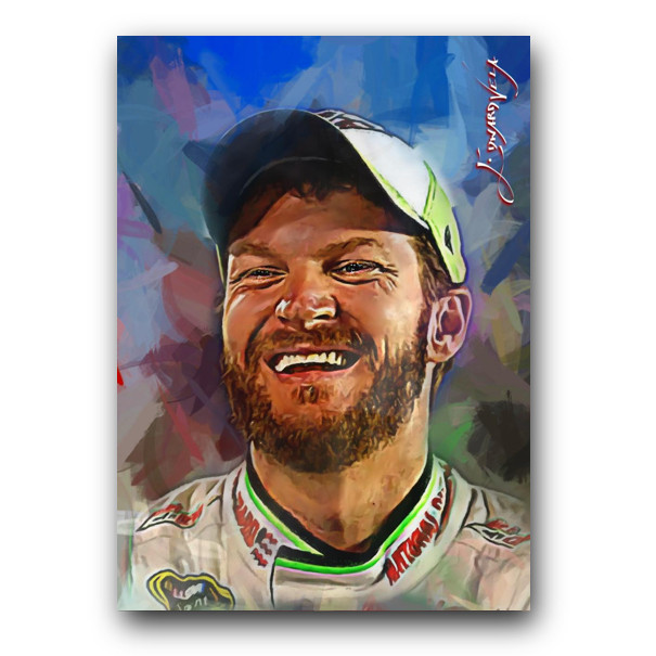 Dale Earnhardt Jr #7 Art Card Limited 33/50 Edward Vela Signed (- -)