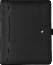 Geniune Leather Portfolio, Binder, Business Portfolio for Men and Black