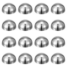 16pcs 0.8" Stainless Steel Hollow Mirror Polished Hemisphere Ball, Silver