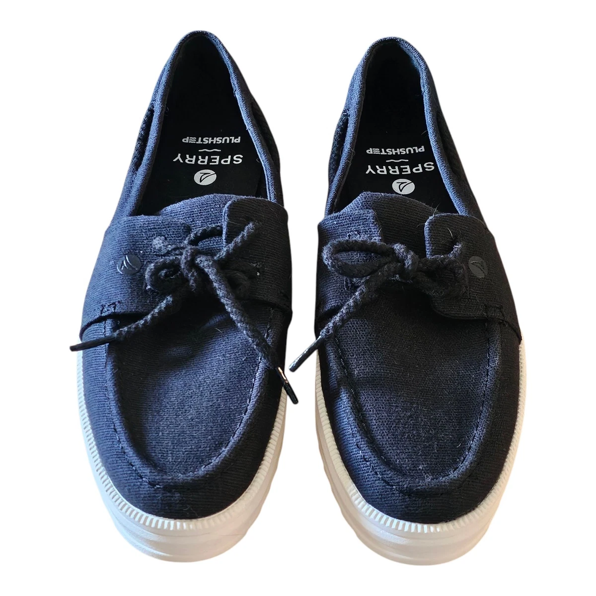 Sneaker Donna Sperry Sandy Lace To Toe Platform - Pelle Nera, Suola Traforata - 39 EU - 4