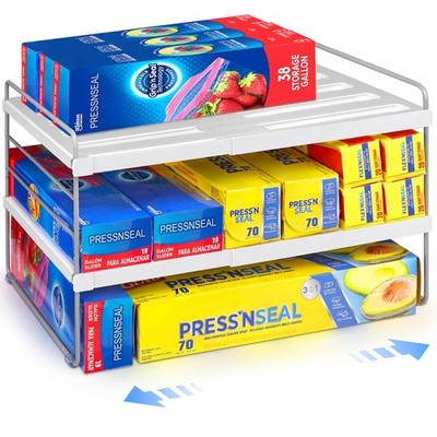 Cirhy Kitchen Wrap Organizer, Expandable Pantry Organizers and Storage, 3-Tie...