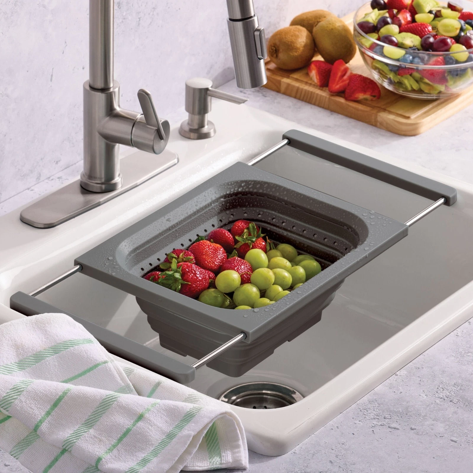 KitchenAid Collapsible Colander-Gray