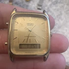 Vintage 1991 [Exc+5] SEIKO H601-5430Gold Tank Quartz Analog Digital Men's Watch