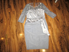 Couture Club Mothe of the Bride Occasion Dress Size 16 UK silver