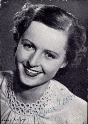 Postcard actress Hansi Knoteck, portrait, autograph - 10884621