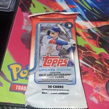 UNOPENED PACK 2025 TOPPS MLB, 36 Card Pack @ Update Series Ft. Relic & Autograph