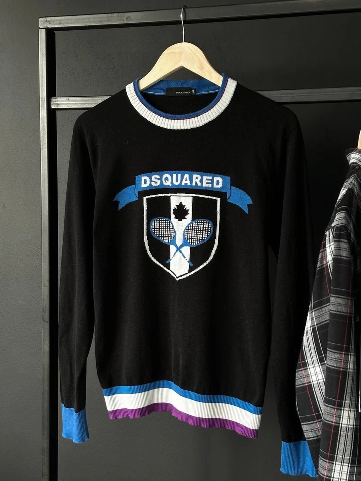 Dsquared 2 Tennis Logo Wool Sweater Size M - Image 2 of 4