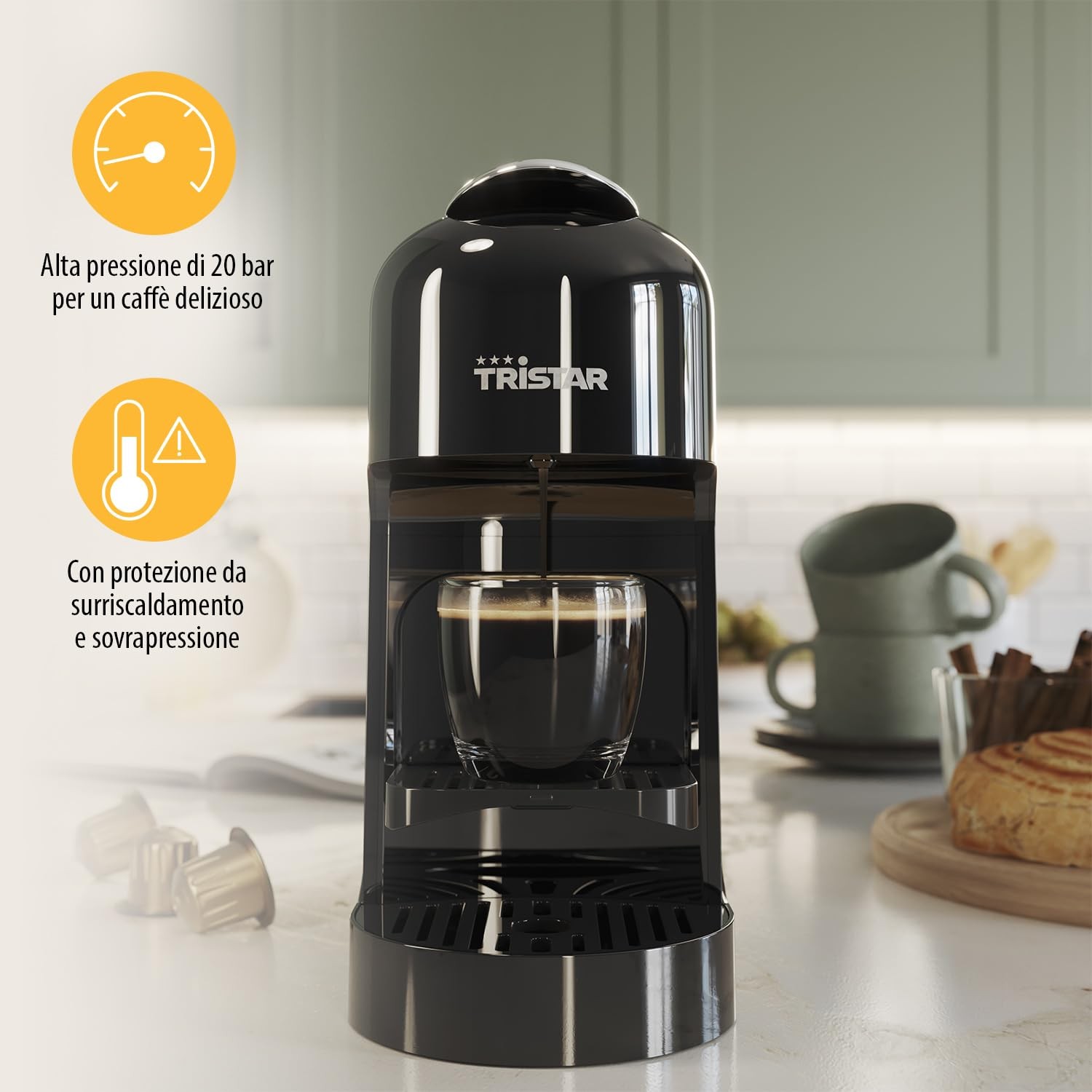 Tristar Macchina da Caffè a Capsule Serbatoio da 0,8 l 1400 W Compatibile con foto 5