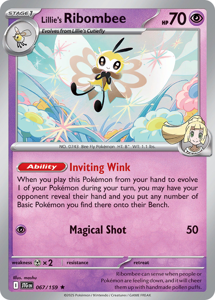 Lillie's Ribombee 67/159 Journey Together Rare Holo Near Mint Pokemon