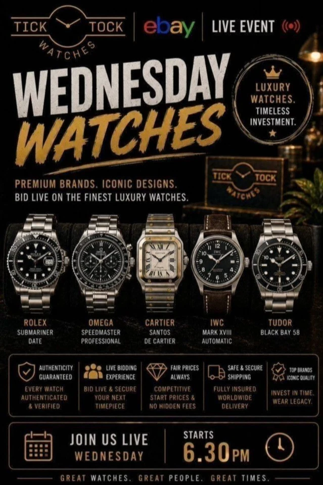 Wednesday Watches - 99p Auction Starts & Buy It Now!