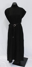 MANGO Women's Belted Short Sleeve Lyocell Shirt Dress JT8 Black Size XS NWT