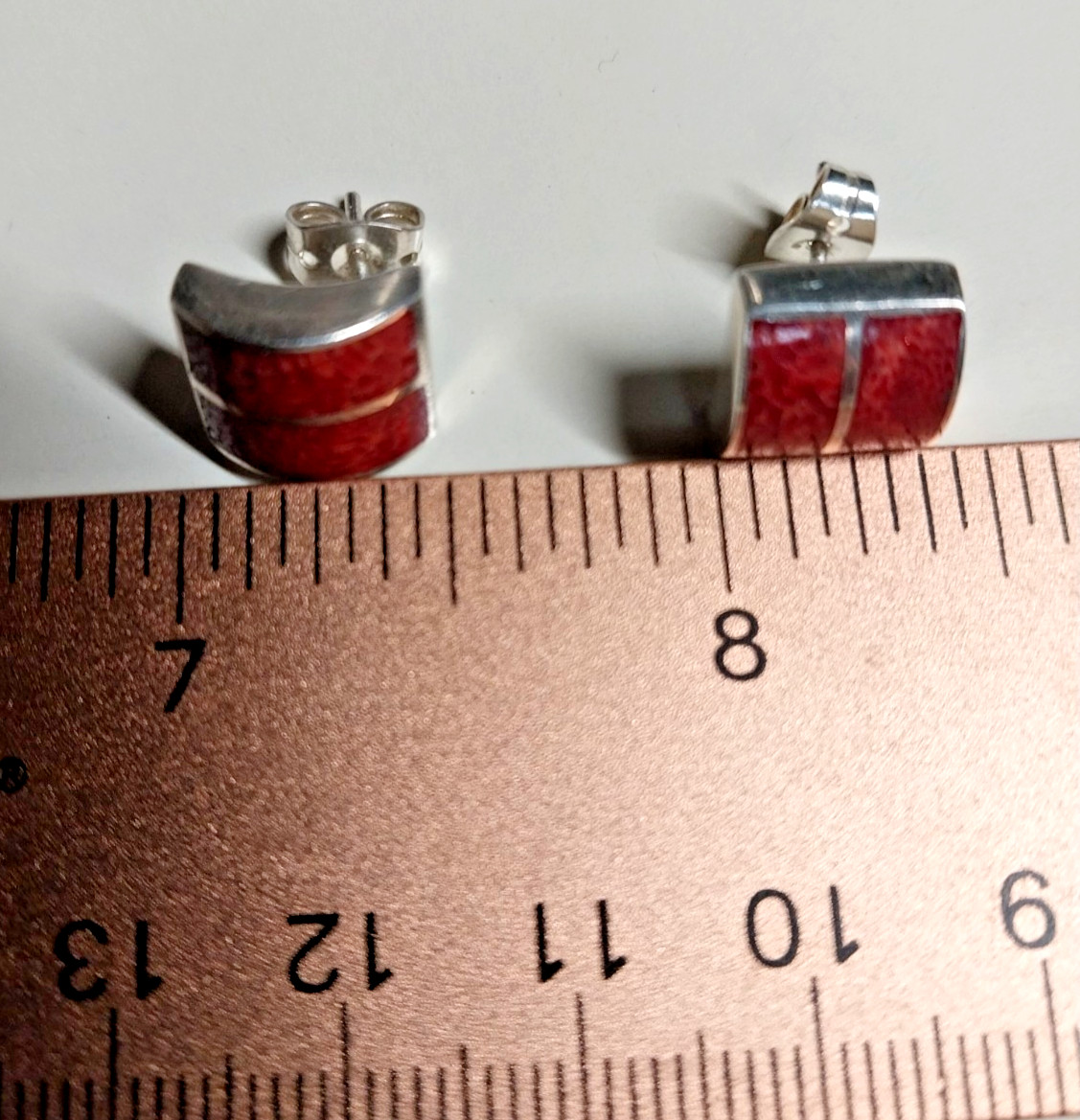 Sterling Silver 925 Square Post Stud Earrings wit… - image 5