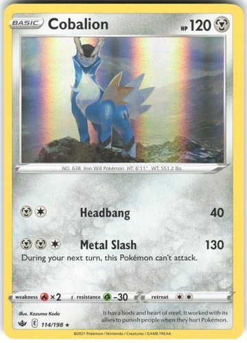 Cobalion 114/198 Chilling Reign CRE HOLO NM Pokemon Card TCG