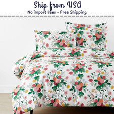 Rifle Paper Co. Dahlia Classic Cool Cotton Percale Duvet Cover
