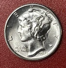 1945 S Mercury Silver Dime, Choice to Gem Uncirculated.